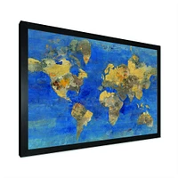 Golden Glam World Map  Wall Art
