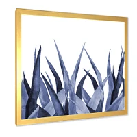 Navy Blue Agave Leaves  Wall Art