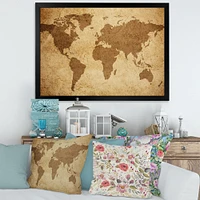 Ancient Map of The World V Canvas Wall Art