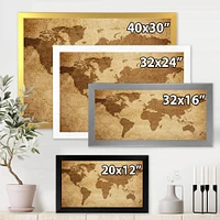 Ancient Map of The World V Canvas Wall Art