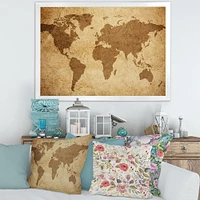 Ancient Map of The World V Canvas Wall Art