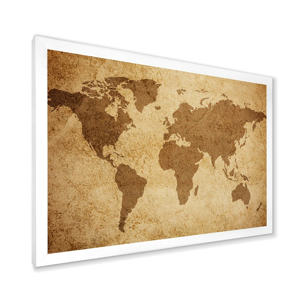 Ancient Map of The World V Canvas Wall Art