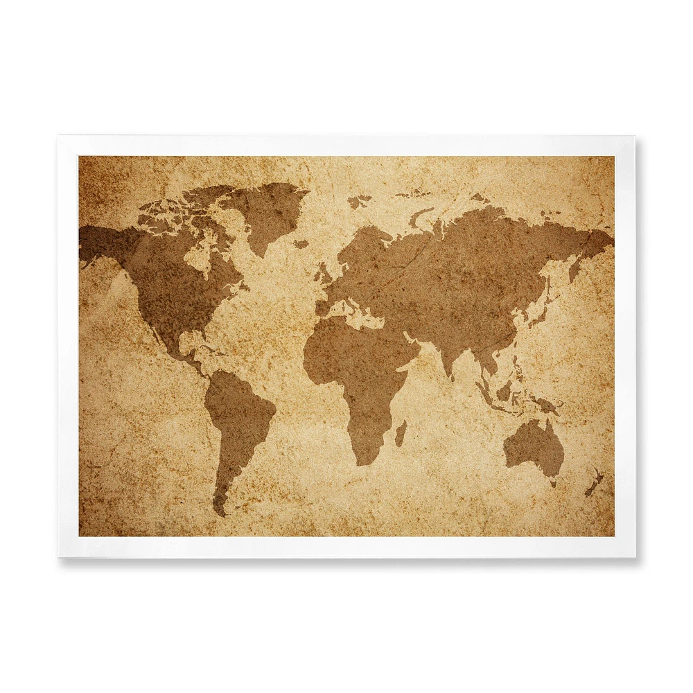 Ancient Map of The World V Canvas Wall Art