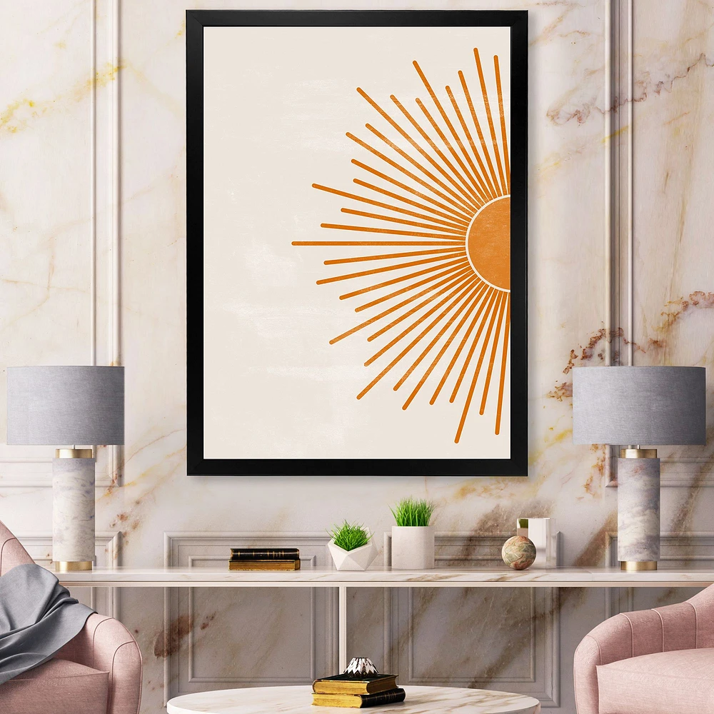 Orange Sun Print I  Canvas Wall Art