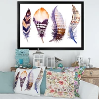 Purple Boho Feathers  Wall Art