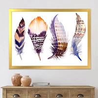 Purple Boho Feathers  Wall Art