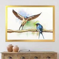 Two Barn Swallows Birds  Wall Art