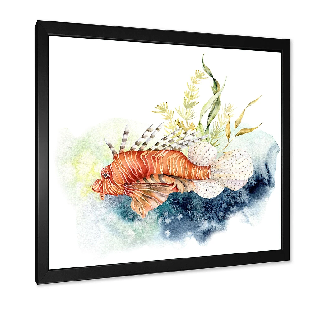 Lionfish and Kelp with Coral Reef Laminaria Canvas Wall Art Print