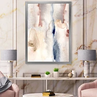 Pastel Abstract with Dark Blue Pink & Gray Spots  Wall Art