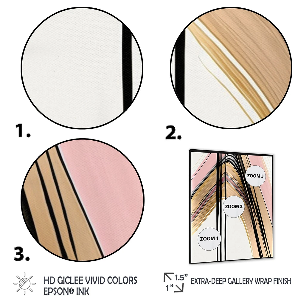 Minimalism Pink And Gold Cubic Fusion V Wall Art