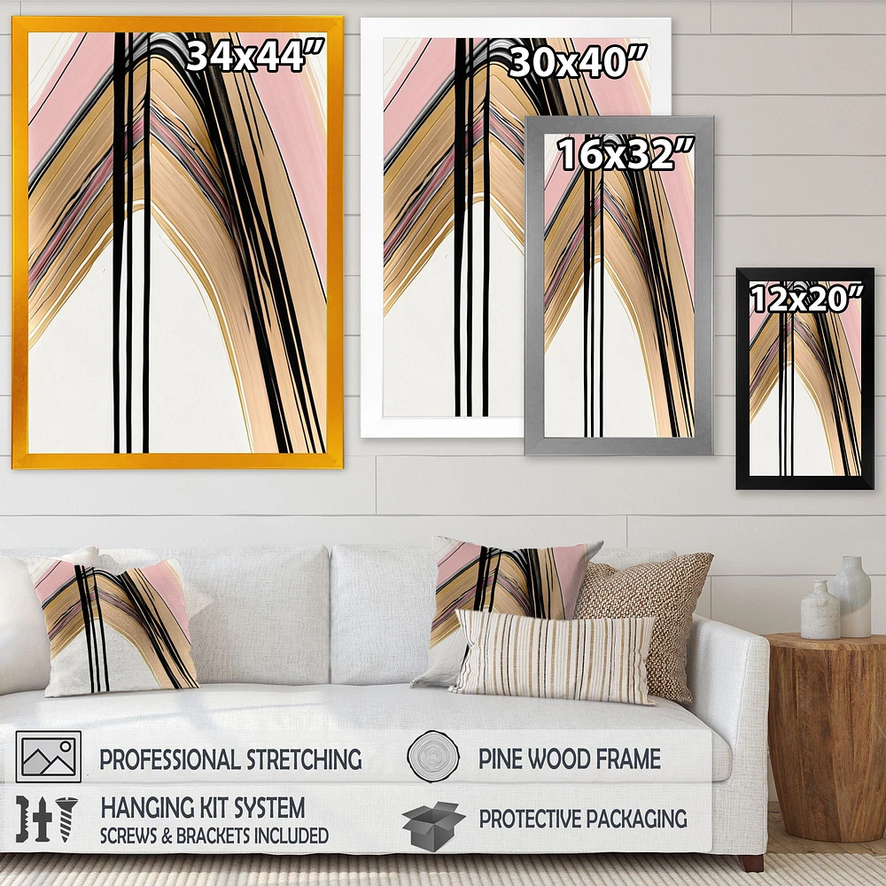 Minimalism Pink And Gold Cubic Fusion V Wall Art