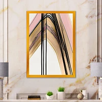 Minimalism Pink And Gold Cubic Fusion V Wall Art