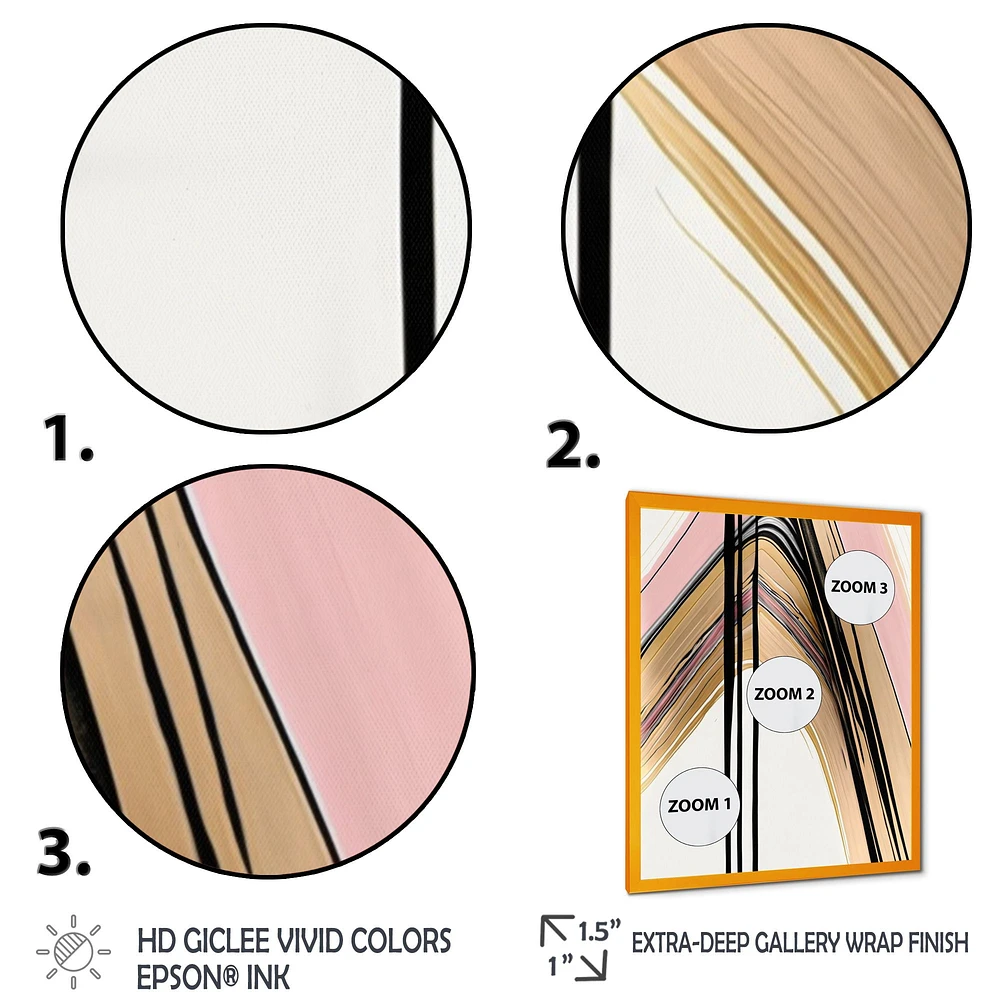 Minimalism Pink And Gold Cubic Fusion V Wall Art