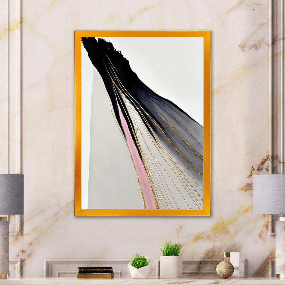 Minimalism Pink And Gold Cubic Fusion VI Wall Art