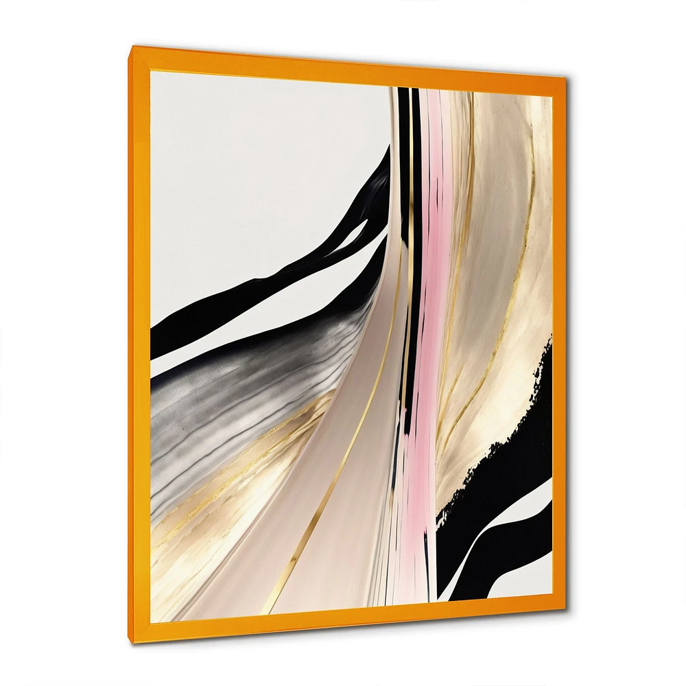 Minimalism Pink And Gold Cubic Fusion VII Wall Art