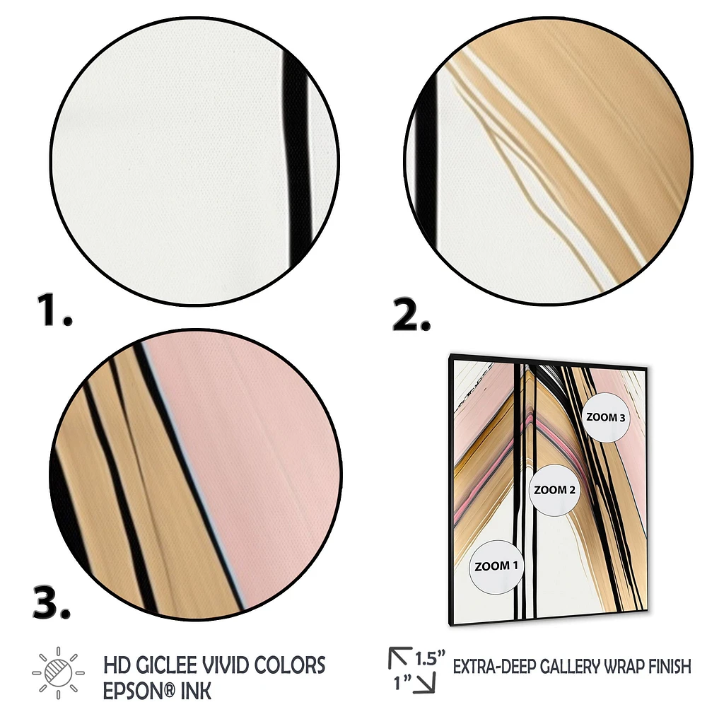 Minimalism Pink And Gold Cubic Fusion IX Wall Art