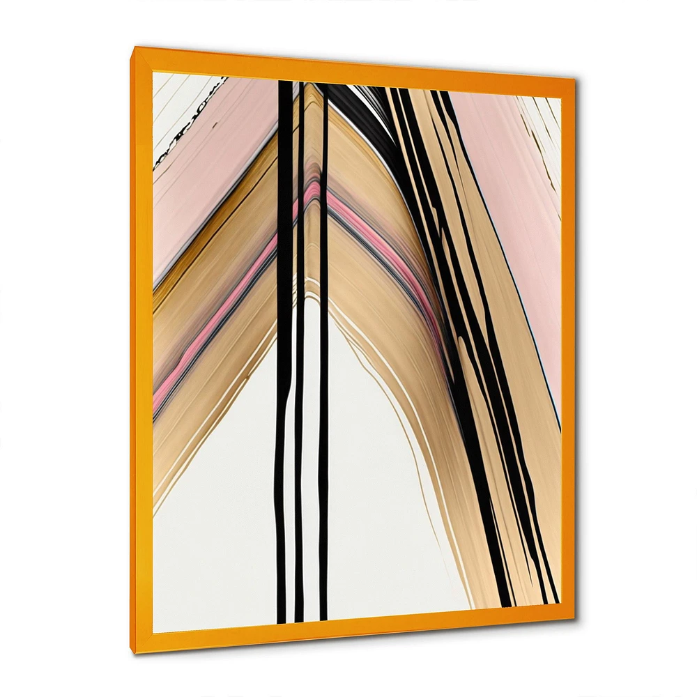 Minimalism Pink And Gold Cubic Fusion IX Wall Art