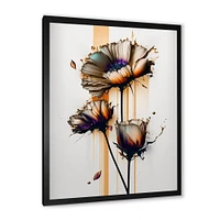 Orange Daisy Flower On Abstract Fusion I Wall Art