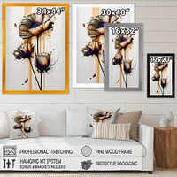 Orange Daisy Flower On Abstract Fusion I Wall Art