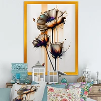 Orange Daisy Flower On Abstract Fusion I Wall Art