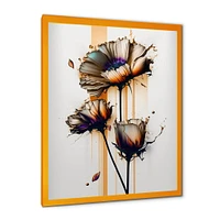 Orange Daisy Flower On Abstract Fusion I Wall Art