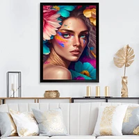 Floral Woman Portrait Wall Art