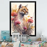 Cute Puma Floral Art Wall