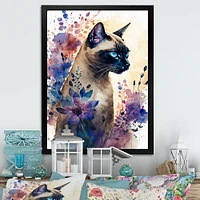 Cute Siamese Floral Art I Wall