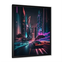 Futuristic Miami Neon Art Wall