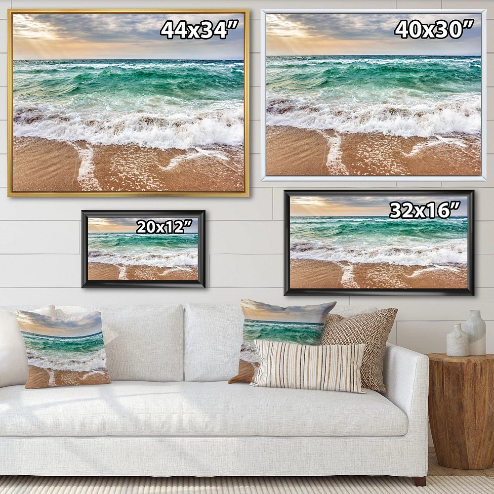 Crystal Clear Blue Foaming Waves  Canvas Wall Art