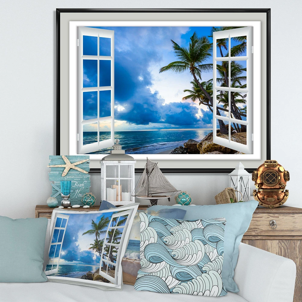 Window Open to Cloudy Blue Sky Wall Art