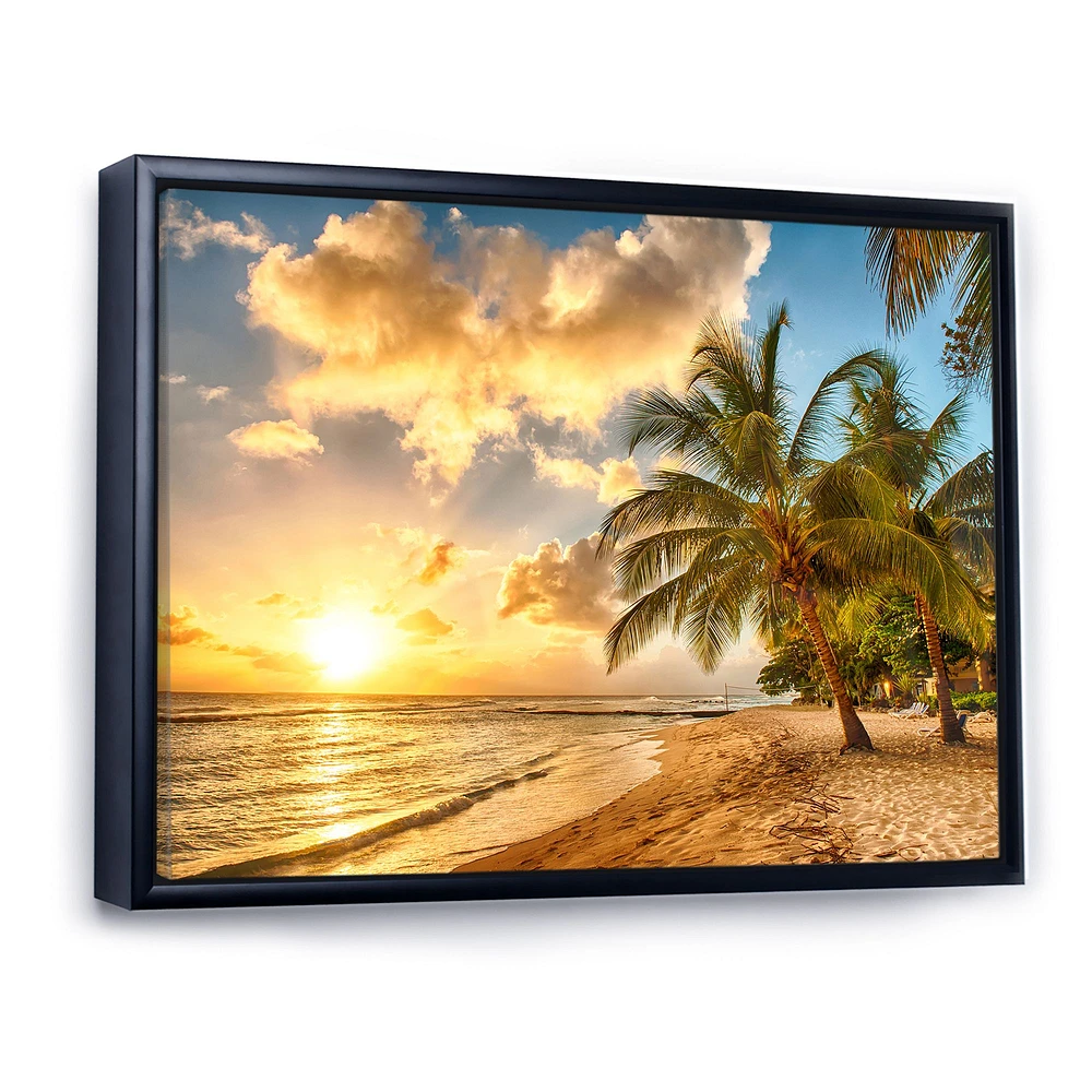 Gorgeous Beach of Island Barbados  Canvas Wall Art Print