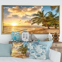 Gorgeous Beach of Island Barbados  Canvas Wall Art Print