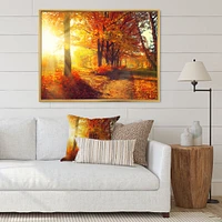 Toile « Autumnal Trees Sunrays »