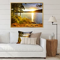 Beautiful View of Sunset over Lake Wall Artwork Print on Canvas