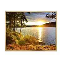 Beautiful View of Sunset over Lake Wall Artwork Print on Canvas