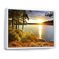 Beautiful View of Sunset over Lake Wall Artwork Print on Canvas