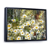 Daisies Flowers Under the Window  Wall Art