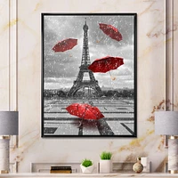 Flying Umbrella with Eiffel Tower  Canvas