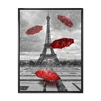 Flying Umbrella with Eiffel Tower  Canvas
