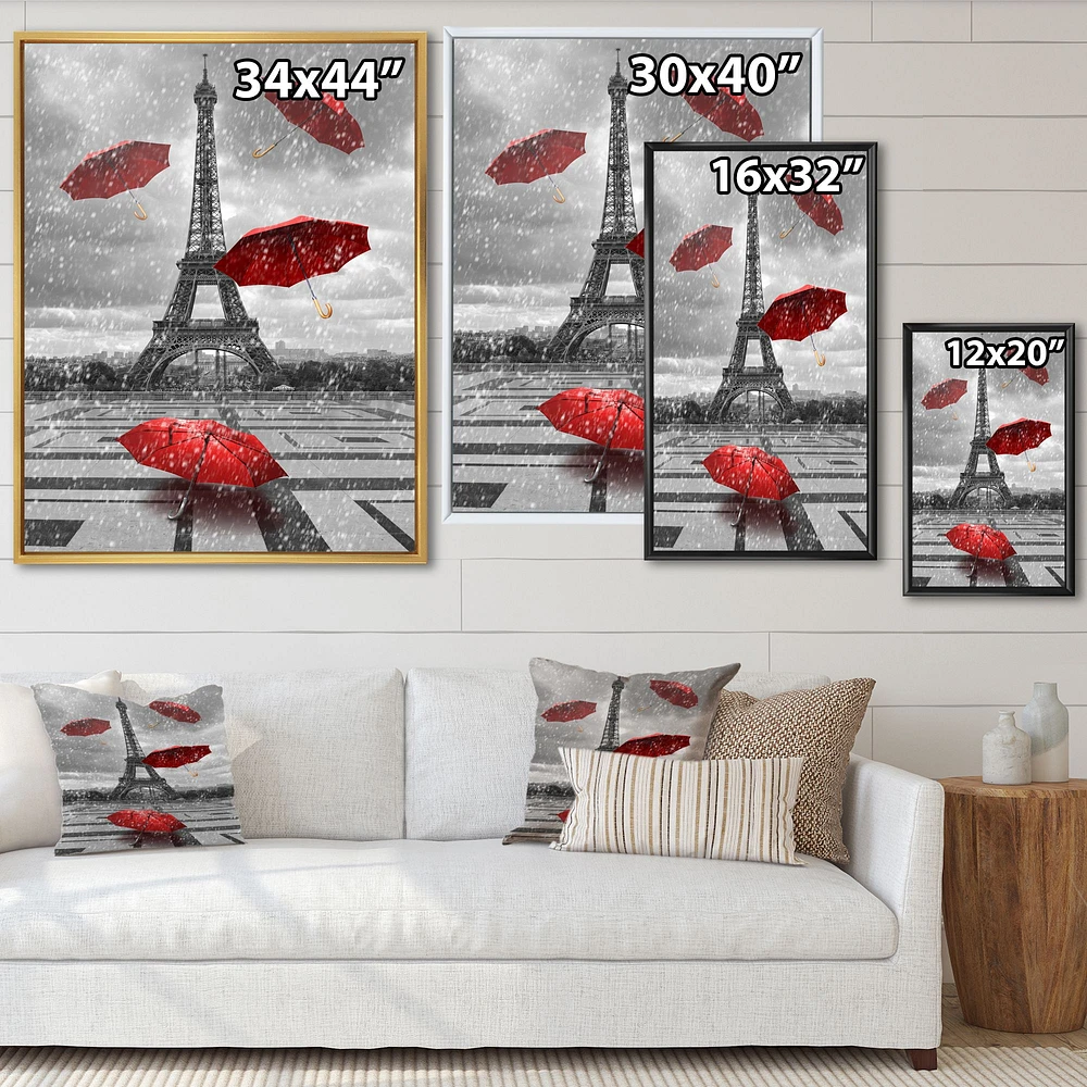 Flying Umbrella with Eiffel Tower  Canvas