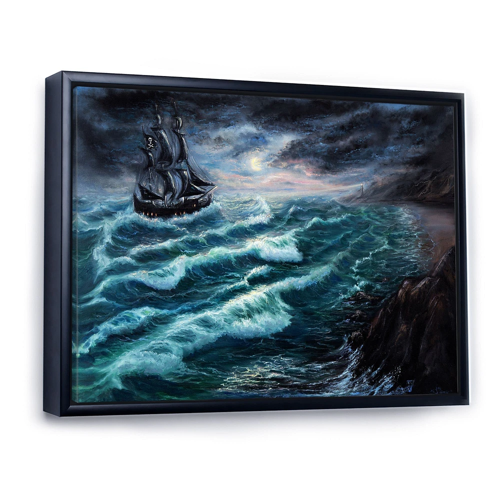 Pirate Ship Under Stormy Cloud Wall Art