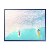 Surfers on A Bright Sunny Ocean Wave  Wall Art
