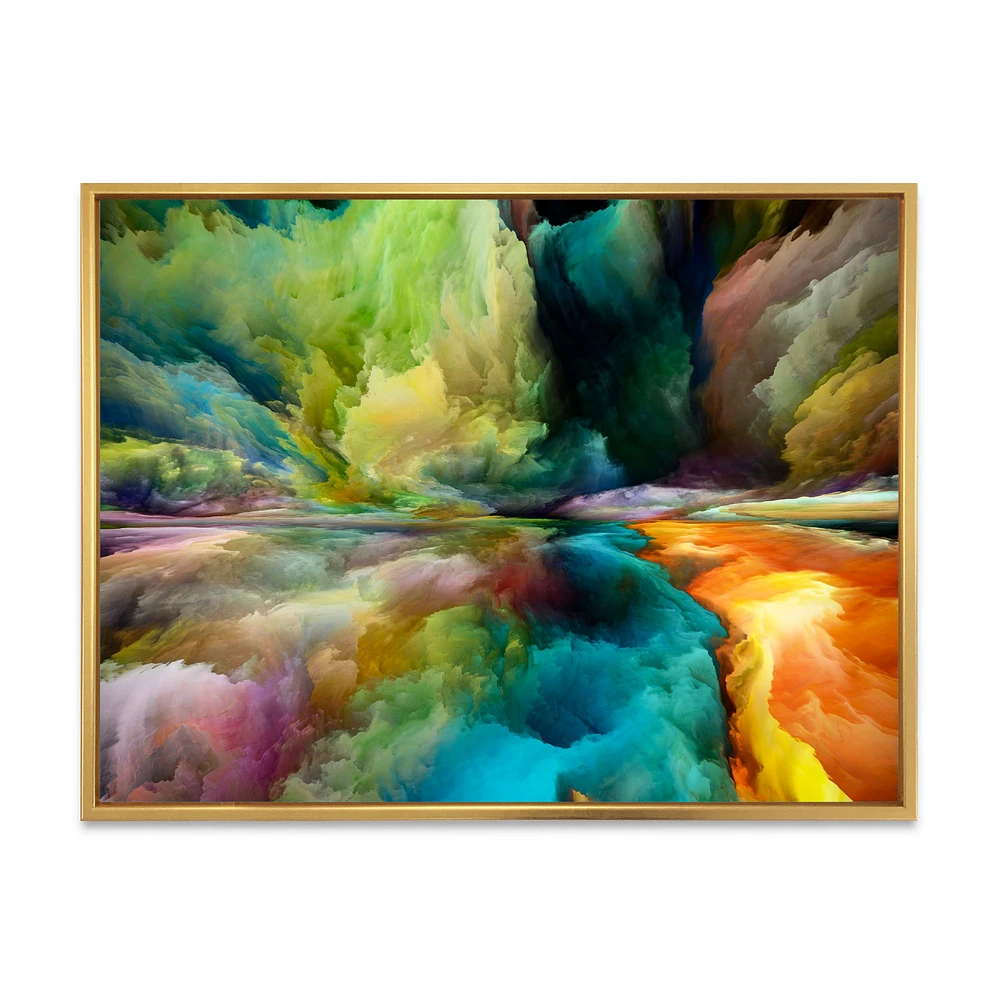 Colorful Motion Gradients of Surreal Mountains and Clouds Wall Art