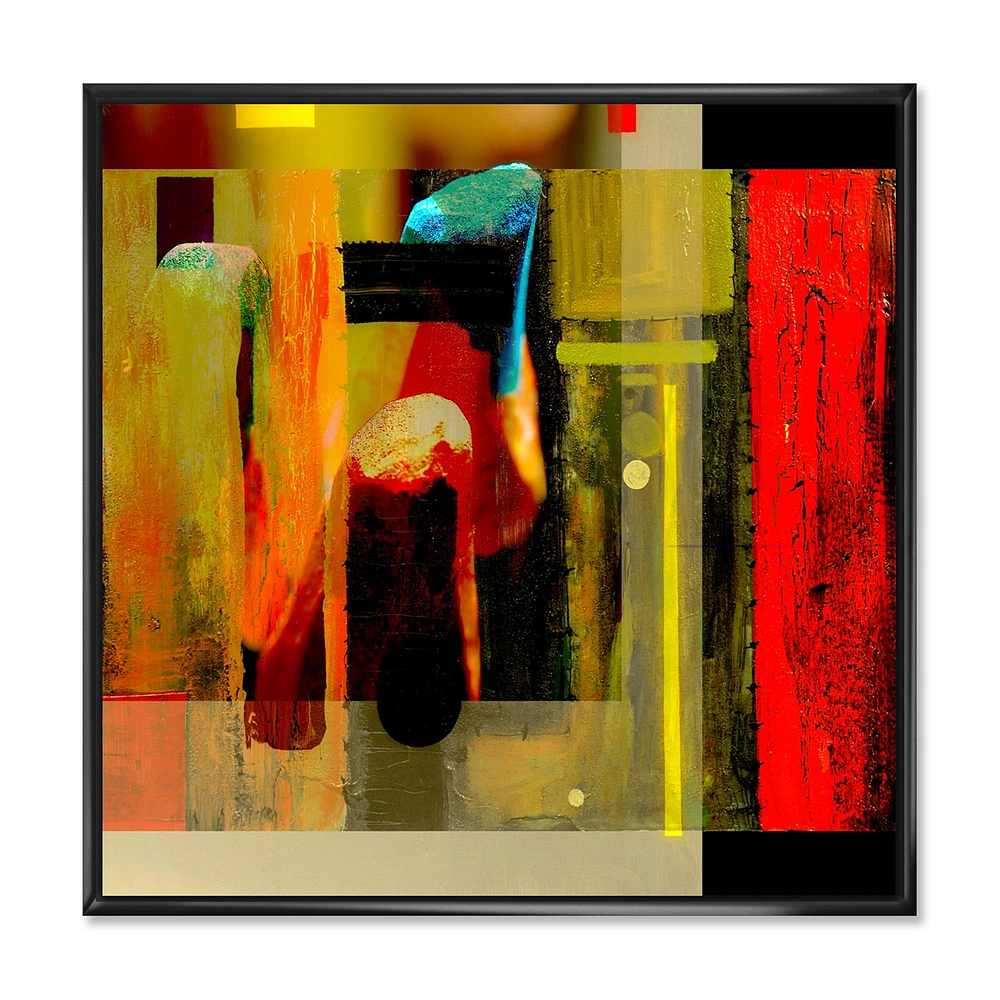 Toile « Cubistic Manifestation of Red Black and Green »