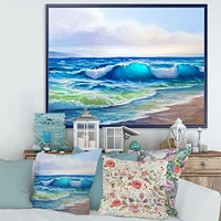 Seascape with Sunlight Catching A Wave  Wall Art