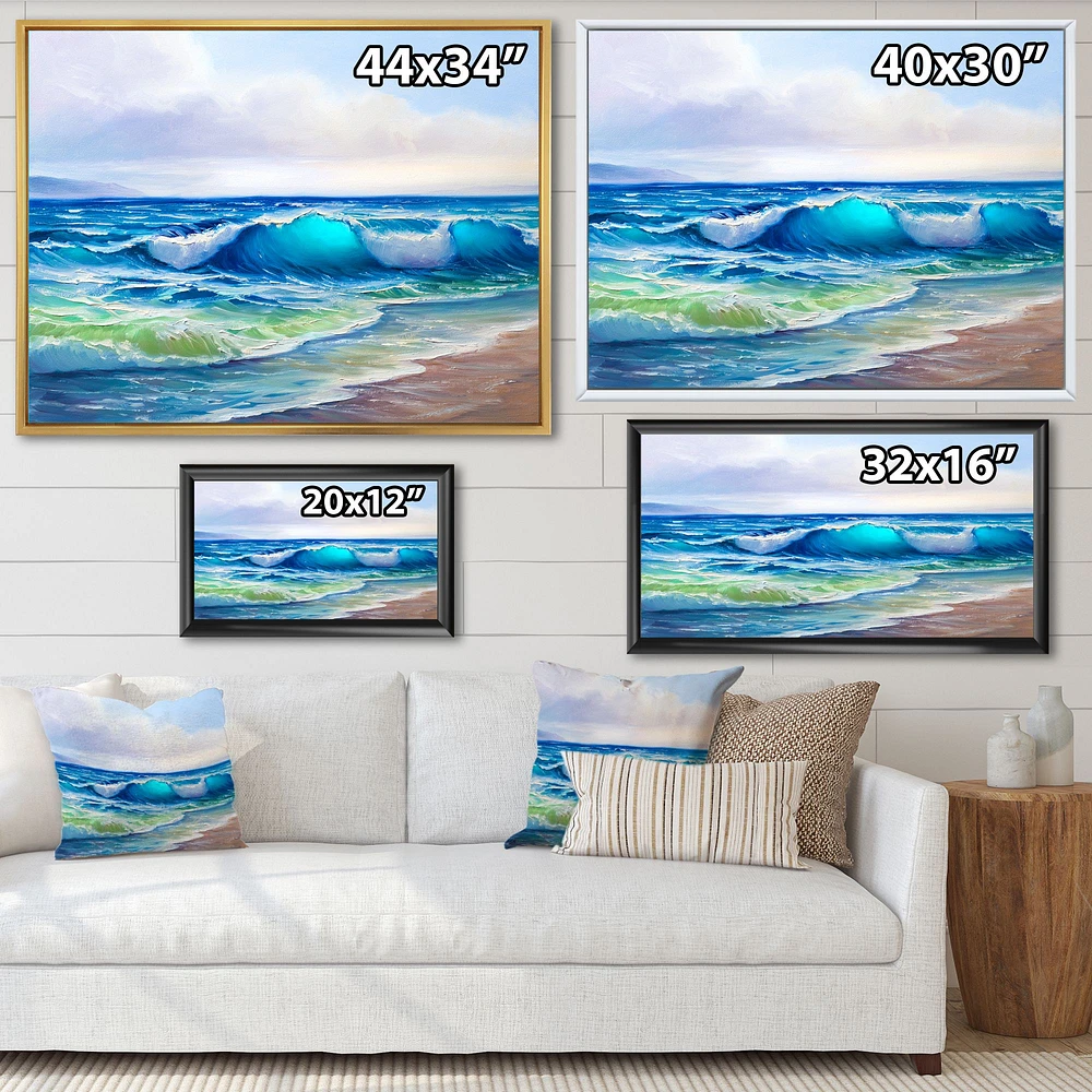 Seascape with Sunlight Catching A Wave  Wall Art
