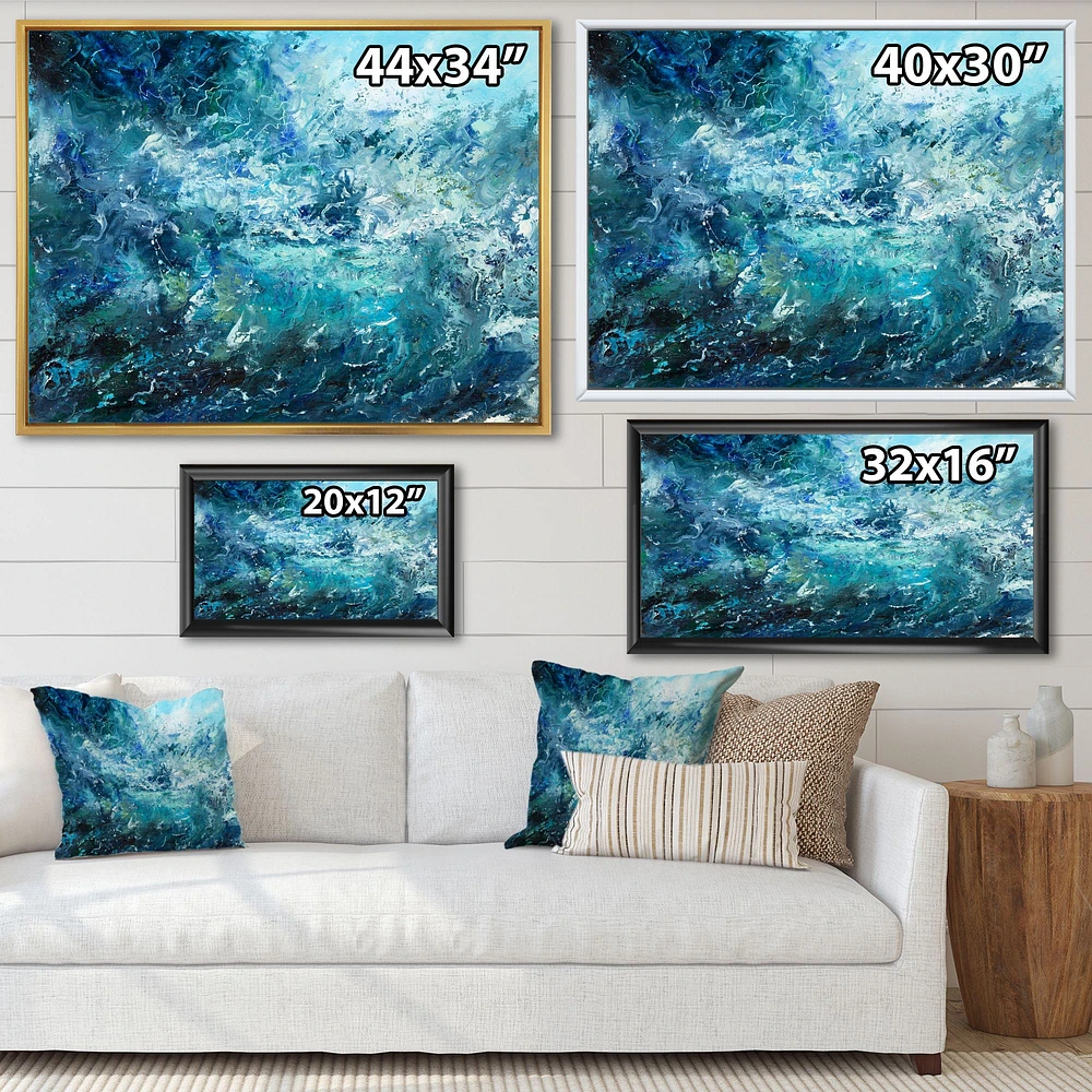 Wild Blue Ocean Waves V  Wall Art