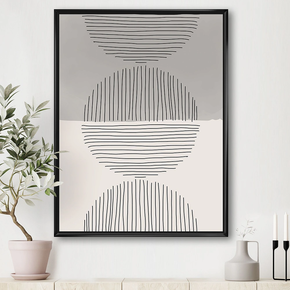 Minimal Geometric Lines and Circle IX  Wall Art
