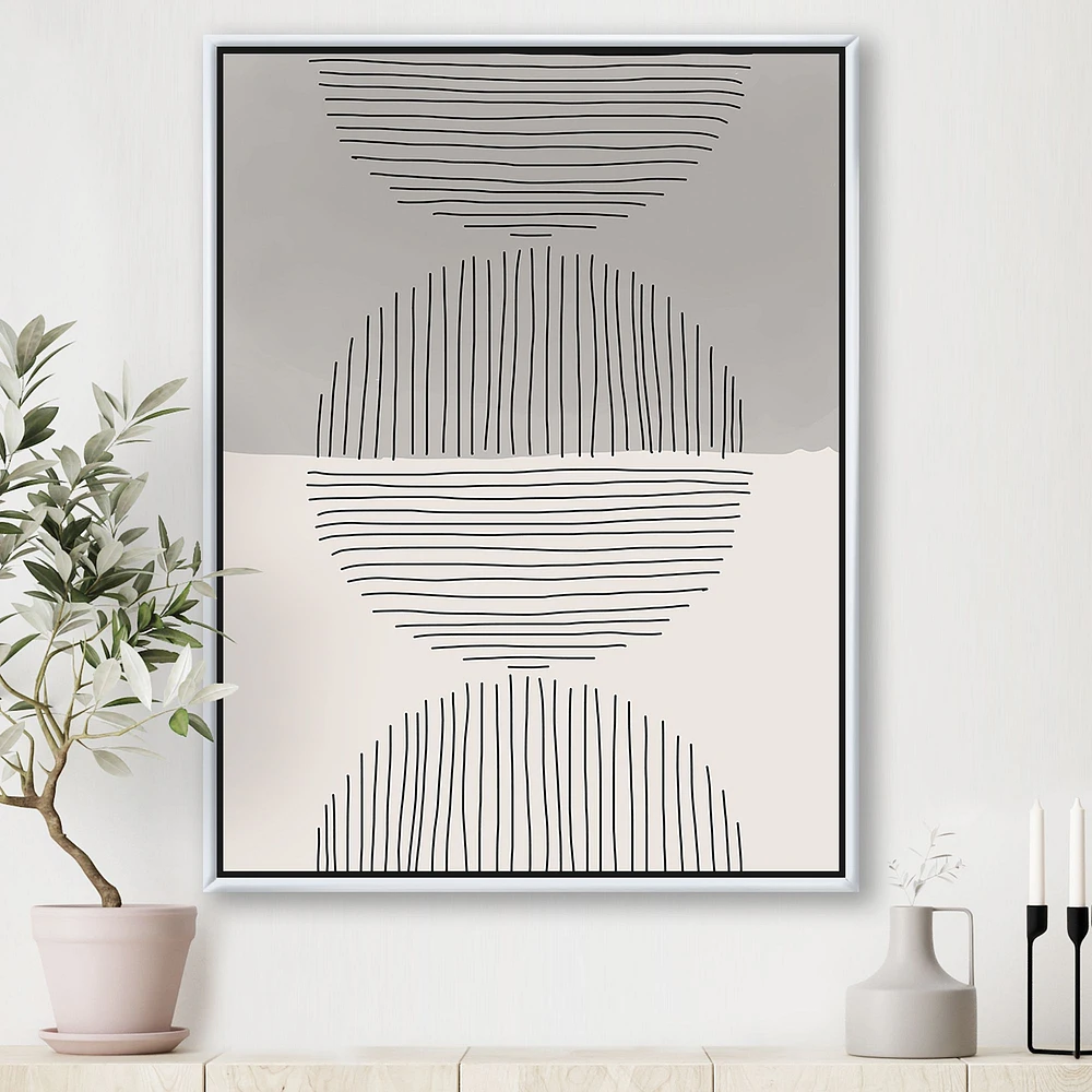 Minimal Geometric Lines and Circle IX  Wall Art